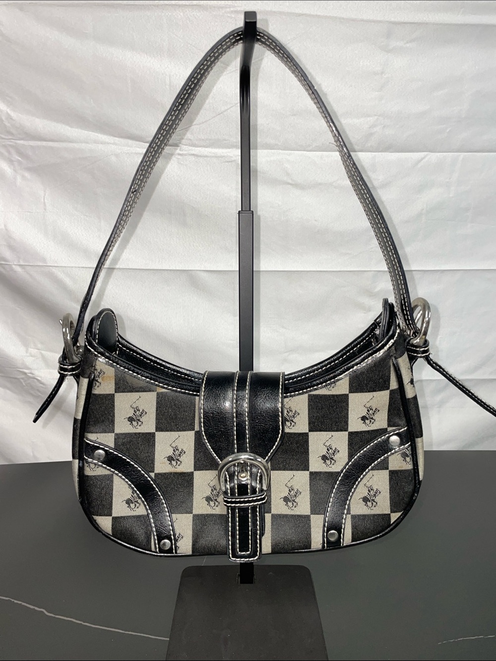 BEVERLY HILLS POLO CLUB CHECKERED HANDBAG FTL-09-001